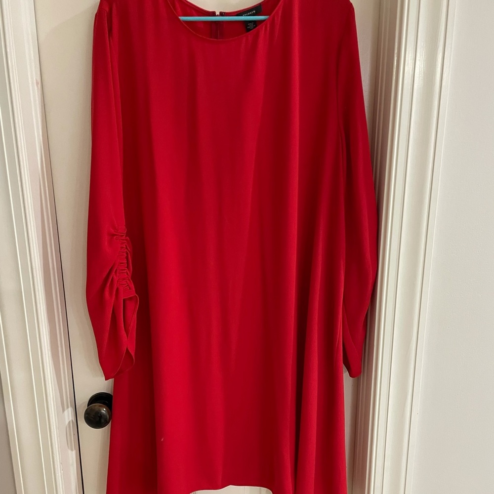 Halogen red long-sleeved shift dress XXL
